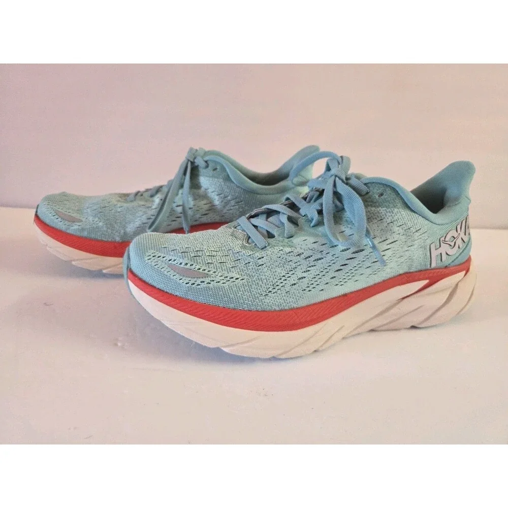 Hoka One One Clifton 8 Women's Size 6.5 B Aquarelle Blue Running Shoes 1119394-A